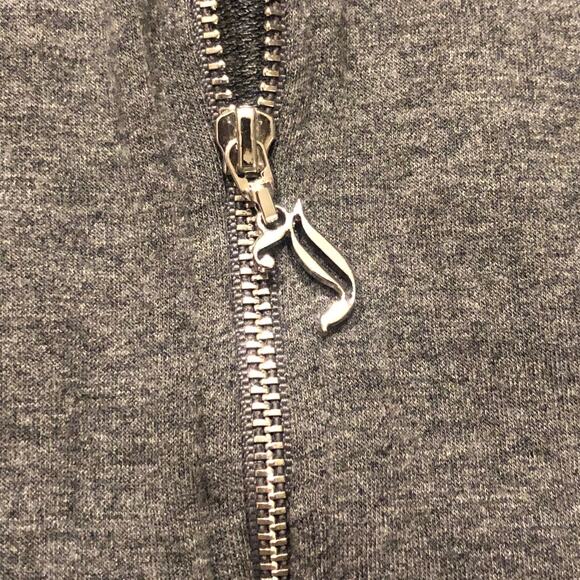 Juicy Couture Graphic Gray & Pink Glitter Athleisure Zip Up Hoodie Y2k Vibes - Picture 8 of 11